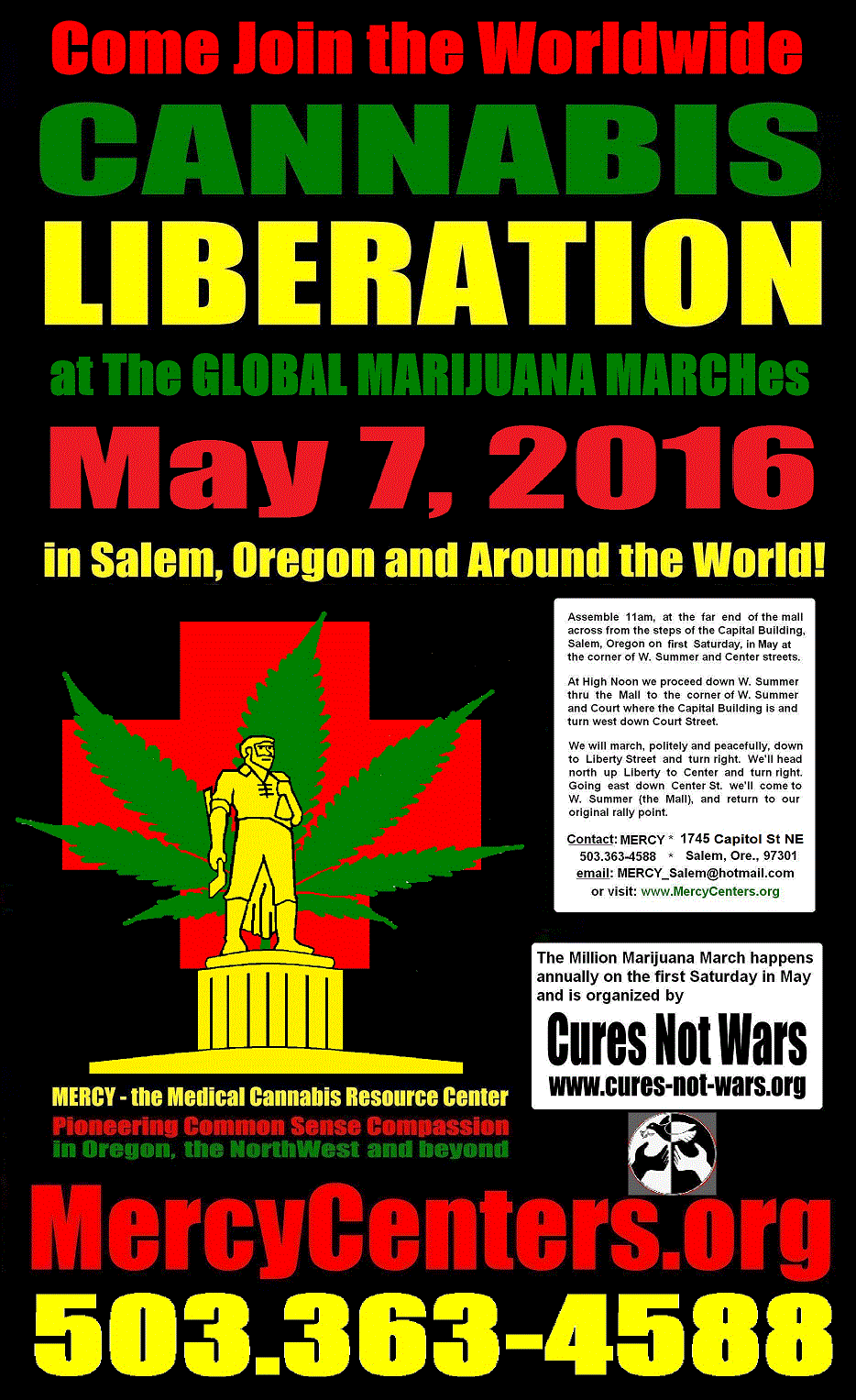 News of the the Million Marijuana March, Salem, Oregon, 2008 entry and beyond