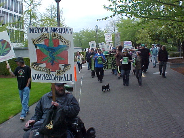 The March proceeds to Court street from assembly point on Center street