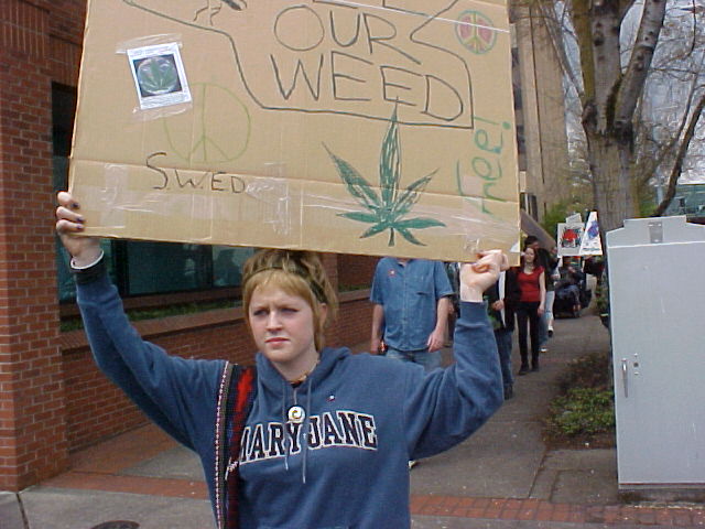 Drive by networking.  For the 2008 March in Salem, Sign making material was on hand and last minute attendees were able to make effective signage there and then