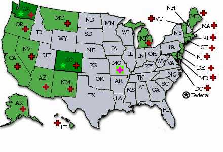A map of of the country by state.