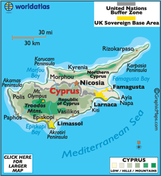 Map of Cyprus  