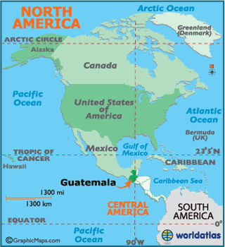 Map of location of Guatemala 