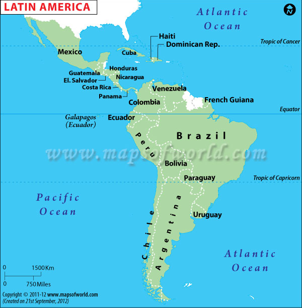 Map of Latin America