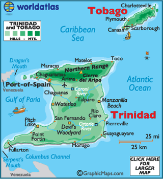Map of Trinidad and Tobago  