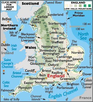 Map of England  