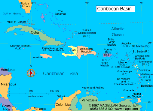 Map of The Caribbean