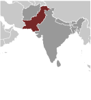 Map of location of Pakistan